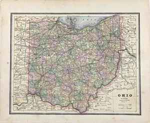 1887 OHIO Map ORIGINAL (11.5x9) CLEVELAND - COLUMBUS - AKRON - ZANESVILLE - Picture 1 of 4