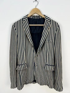 Tagliatore Linen Cotton Striped Blazer Jacket Sport Coat Size IT50 US 40 - Picture 1 of 11