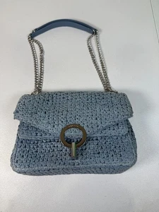 Sandro Blue Raffia YZA Tasche mit Lackverblassen und Lints - Bild 1 von 15