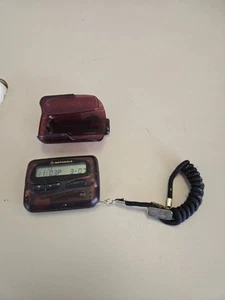 RARE Motorola Translucent Purple Pager Beeper W/ Clip & Chain Clip , Powers On - Photo 1/8