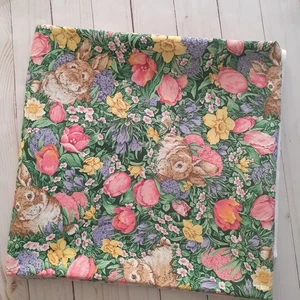 VIP Cranston Spring Flower Bunny Rabbit Easter Cotton Fabric 1 1/2 yards - Picture 1 of 7
