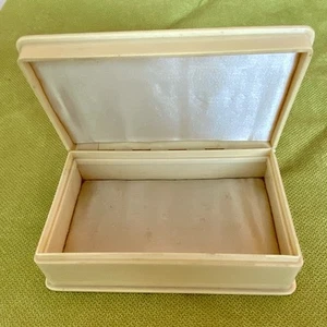 Vintage Celluloid Box with Hinged Lid & White Interior - Picture 1 of 5