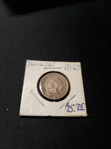 1863 Indianerkopf CentKupfer-Nickel Eichenkranz mit Schild vz - Bild 1 von 4