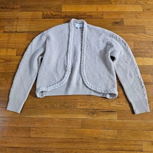 DESIGN HISTORY Beige Pure Cashmere Cable Knit Cardigan Size S Luxury - Picture 1 of 9