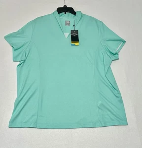 Neu mit Etikett Callaway Opti-Dri kurzärmliges Damenoberteil mit V-Ausschnitt Größe XXXL - Bild 1 von 7