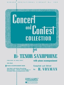 Concert & Contest Collection for Bb Tenor Saxophone Solo Piano Music Rubank Book - Picture 1 of 1
