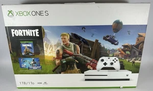 MICROSOFT XBOX ONE S 1TB FORTNITE GAME CONSOLE BUNDLE CIB *TESTED & WORKING* - Picture 1 of 7