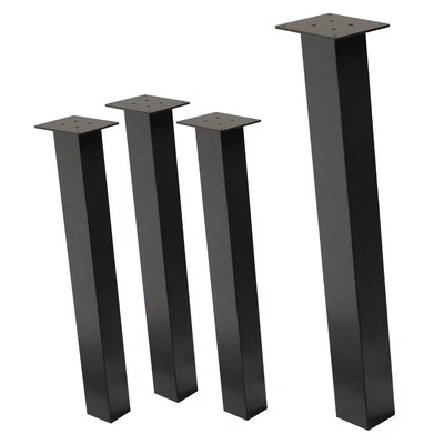 Patas de mesa 72cm inclinadas de acero gris oscuro 8x8cm en ángulo para muebles - Imagen 1 de 4