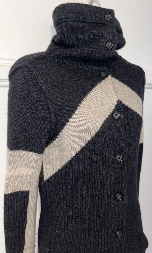 Cárdigan James Perse Suéter Plumero Cuello Embudo Lana Cachemira Gris Talla 1 Pequeño Foto 1 de 4