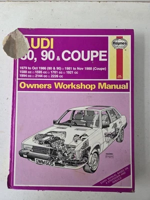 Audi 80 90 & Coupe Haynes Manual 1979 to 1988 Four & Five Cylinder Engines - Image 1 of 4