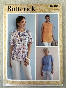 UNCUT Butterick B6730 Misses Blouses with Sleeve Variation (6-22) Sewing Pattern - Picture 1 of 8