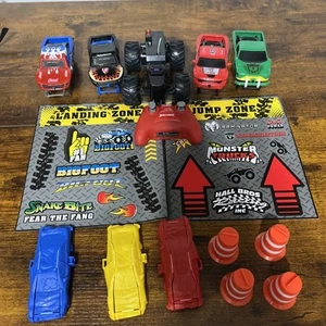 New Bright R/C Monster Truck 4 Bodies Crush Cars Cones Decals New No Box As Seen - Picture 1 of 16