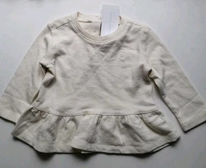 Polo Ralph Lauren Baby Mädchen Frottee Sweatshirt Pony Logo Größe 9M Creme - Bild 1 von 5