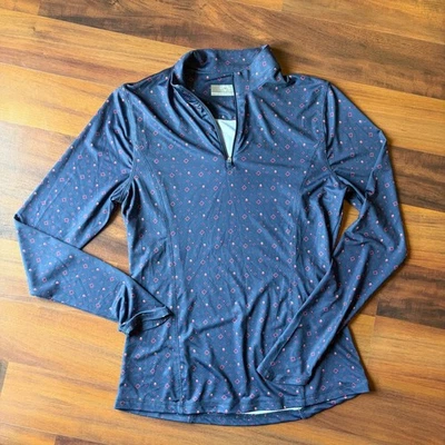 Top Pullover Callaway Weather Series Mujer Azul Marino Geométrico Cuarto Cremallera Talla S Foto 1 de 4