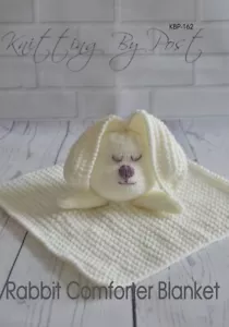 New Knitting Pattern Rabbit Comforter Knitting By Post A5 Original Leaflet - Picture 1 of 5