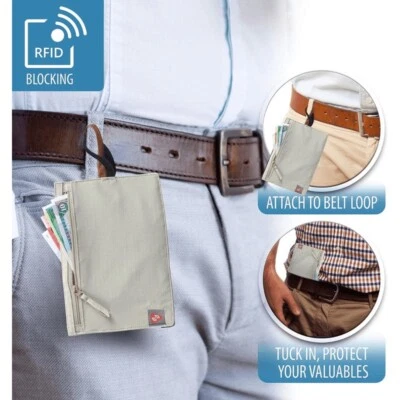 Lewis N. Clark RFID 隐藏旅行钱包,3 个内部口袋,安全与安全 — 第 1/4 张图片