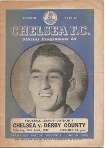 CHELSEA V DERBY COUNTY ~ 16 DE ABRIL DE 1949 ~ PROGRAMA DE FÚTBOL DIVISIÓN 1 - Imagen 1 de 1