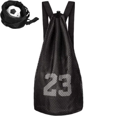 Drawstring Mesh Rucksack Basketball Sporttasche Fußball Kordelzug Tasche Gym ... - Bild 1 von 4