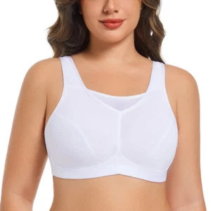 AU Womens Wirefree Sports Bra Plus Size High Impact No Bounce Full Coverage Bras - Picture 1 of 38