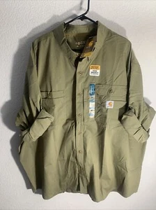 Carhartt Force 4XL Relaxed Fit SS/LS Ridgefield Shirt Fastdry Brown Men - Picture 1 of 5