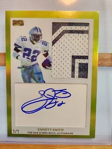 CARTA EMMITT SSMITH 2023 SUPER THE BAR RELIC JUMBO AUTO oversize #'d 1/1 Cowboys - Foto 1 di 6