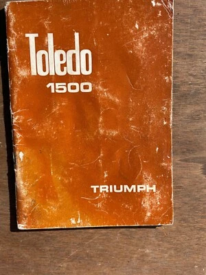 Libretto uso e manutenzione Triumph TOLEDO 1500 - 2 Porte - Originale - Immagine 1 di 4