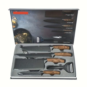 6pcs PP Handle Chef Knife Set with Scissors - Picture 1 of 9