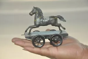 Vintage Running Horse On Platform Litho Pull Along Tin Toy, Japan/Germany? - Picture 1 of 8
