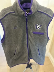 Men’s Puma Washington Huskies Vest Gray Purple Size Medium - Picture 1 of 8