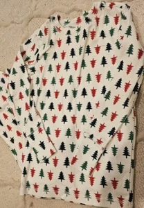 Gap Kids Organic Cotton Pajama Set Pants Long Sleeve size 6 Christmas Trees - Picture 1 of 1