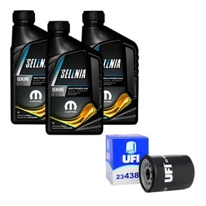 Kit 3 Lt Olio 5W40 Selenia Gas/Metano Filtro olio Ufi Adatto per Fiat Panda 500 - Imagen 1 de 5
