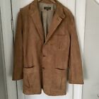 J. L. Powell Brown Suede Leather Jacket Blazer Shirt 44 Mens