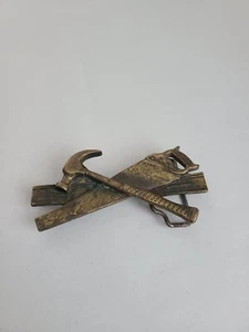 Fibbia per cintura vintage The Hammer, Saw e Level, made in USA - Foto 1 di 16