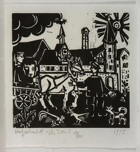 Meinrad Zünd / Mädy der XIII/Holzschnitt/ handsigniert /30 Exemplare von 1995/5 - Bild 1 von 2