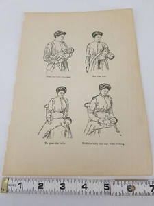Antike Seite aus einem Wissenschafts- und Gesundheitslexikon Buch Säuglingspflege - Bild 1 von 7