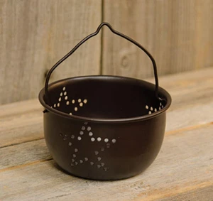 Mini Punched Star Colander Black Rustic - Picture 1 of 1
