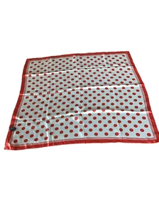 Vintage The Specialty House Square 100% Silk Scarf Japan 30”x30” Red on White - Picture 1 of 8