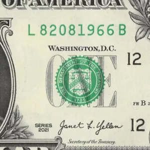 1966 YEAR Date Note Fancy Serial Number One Dollar Bill L 82081966 B FW CU - Picture 1 of 12