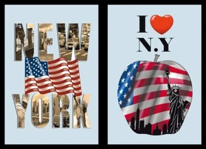 Set: 2 Espejos New York Big Apple Imagen 20x30 cm Decoración Cuadros Retro - Imagen 1 de 1
