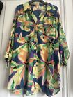 Ladies River Island Plus Size Shirt/Cover Up - Multi Coloured With Copper