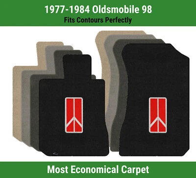 Alfombrillas delanteras Lloyd Velourtex para Oldsmobile 98 77-84 con emblema Oldsmobile rojo Foto 1 de 4