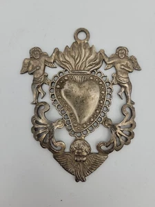Alte Votivgabe / Zierelement, Metall versilbert - Bild 1 von 5
