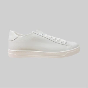 Sneakers Scarpe Uomo In Pelle Bianco Ghiaccio Fondo Gomma Made in Italy - Zdjęcie 1 z 4