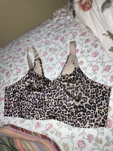 Serenada Womens Wirefree Bra Plus Size Leopard Print Full-Coverage Size 40DDD - Picture 1 of 2