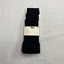 A New Day Womens Trouser Socks One Size Black 6 Pairs Reinforced Toes Smooth New
