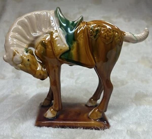 Vintage Tang Dynasty Style China Glazed Ceramic Porcelain Numbered Horse - Picture 1 of 9