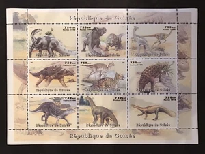 GUINEA DINOSAUR STAMPS SHEET 9V 1998 MNH PREHISTORIC ANIMALS REPTILE TRIASSIC - Picture 1 of 1