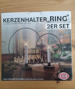 Kerzenhalter Ring Set Metall schwarz rund Zweierset 2 - Bild 1 von 4