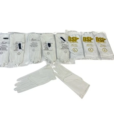 New In Package Lot of 9 DSI Style Plus Large White Cotton Marching Band Gloves - Image 1 of 4
