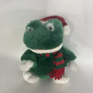 Rana di Natale Verde Peluche Peluche Giocattolo Babbo Natale Cappello Miniera Solo 6” Morbido - Foto 1 di 10
